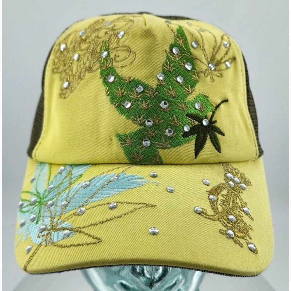 NWT Christian Audigier Rhinestone‎ Stoner Trucker Cap Mesh Snapback MSRP $138